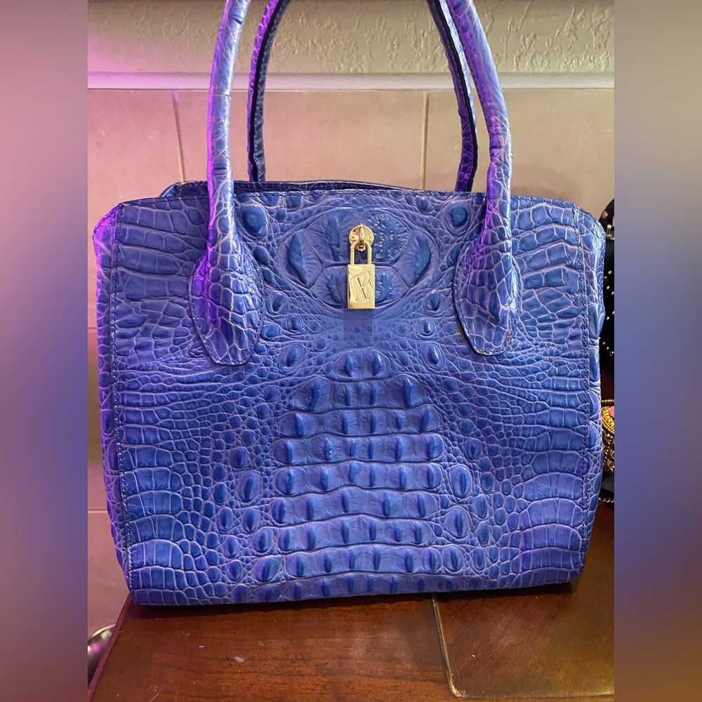 Furla Crocodile Embossed Shoulder Bag Tote